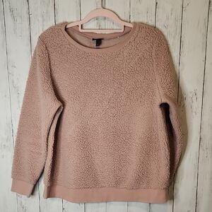 🎅Torrid Blush Sherpa Crew Neck Sweater Size 1